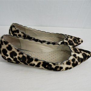 BODEN LEOPARD PONY HAIR SCALLOPED FLATS 10